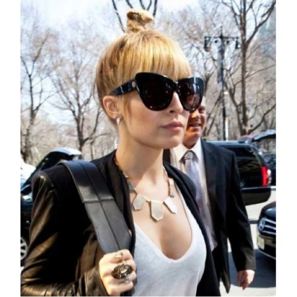 House of Harlow 1960 Leather/Gold Plated Geometric Necklace